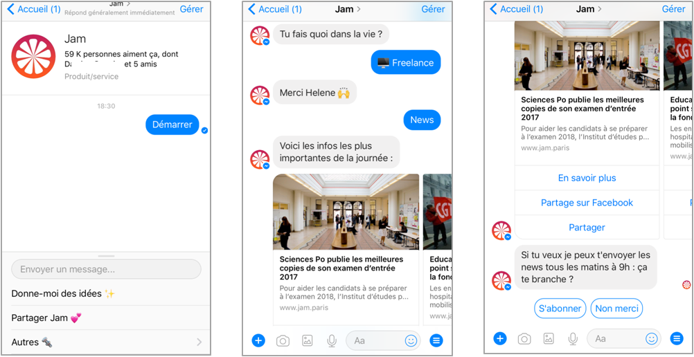 Copies d'écran Jam sur Messenger Copies d'écran Jam sur Messenger