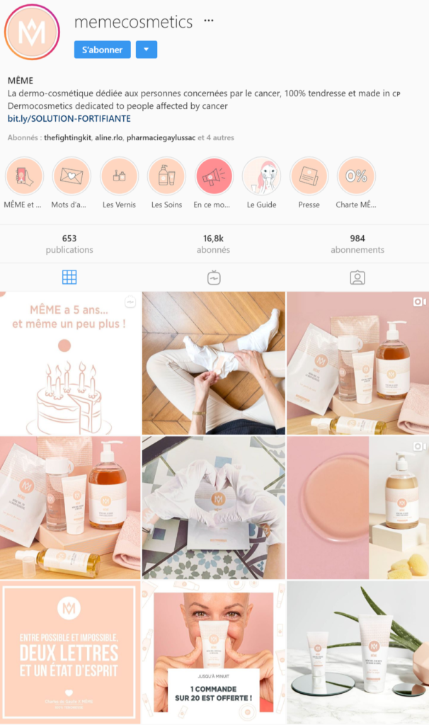 Compte Instagram Même-Cosmetics
